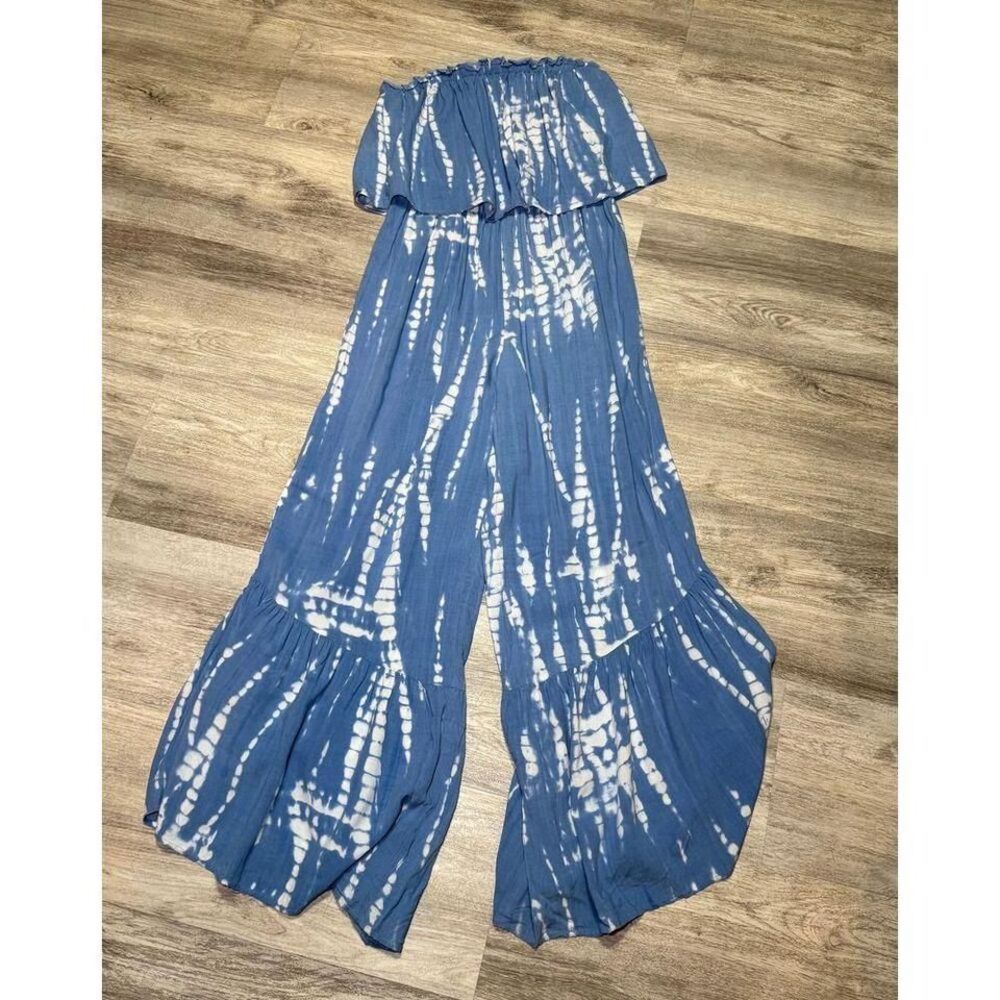Jumpsuit Japna Tie-Dye Blue And‎ White Jumpsuit, Size Medium Great Condition